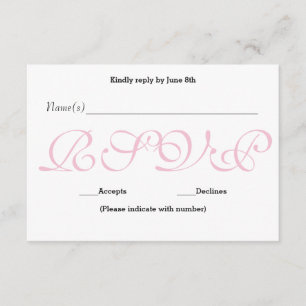 Hintergrund Rosa - UAWG-Empfang-Antwortkarte RSVP Karte