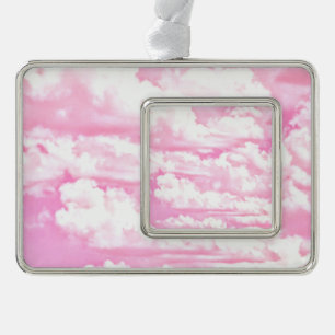 Hintergrund rosa Wolken Mode Rahmen-Ornament Silber
