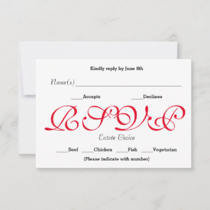 Hintergrund Rot - RSVP-Antwortkarte RSVP Karte