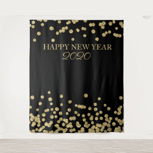 Hintergrund Silvesterparty Gold Glitter Konfetti Wandteppich
