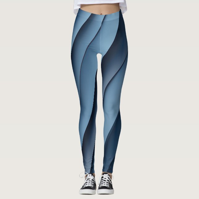 Hintergrund überlappender Formen in der Blues Leggings (Vorderseite)