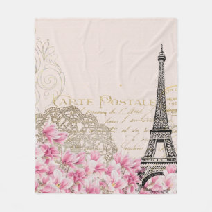 Hintergrund Vintage eiffel-Blume Fleecedecke