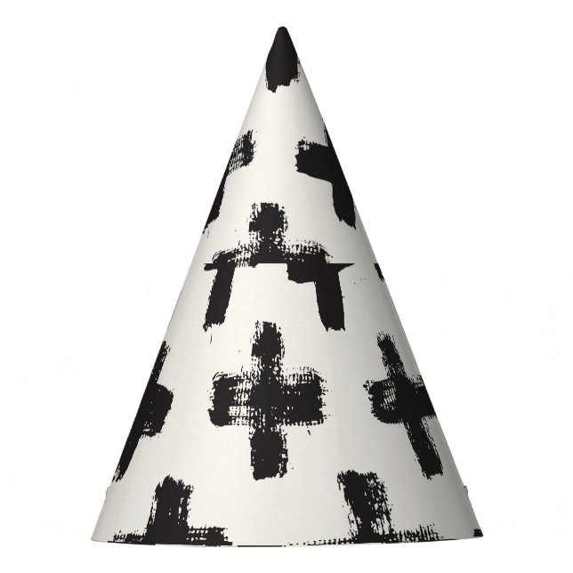 Hintergrund Vintager Abstrakter Pinselstriche Partyhütchen (Vorderseite)