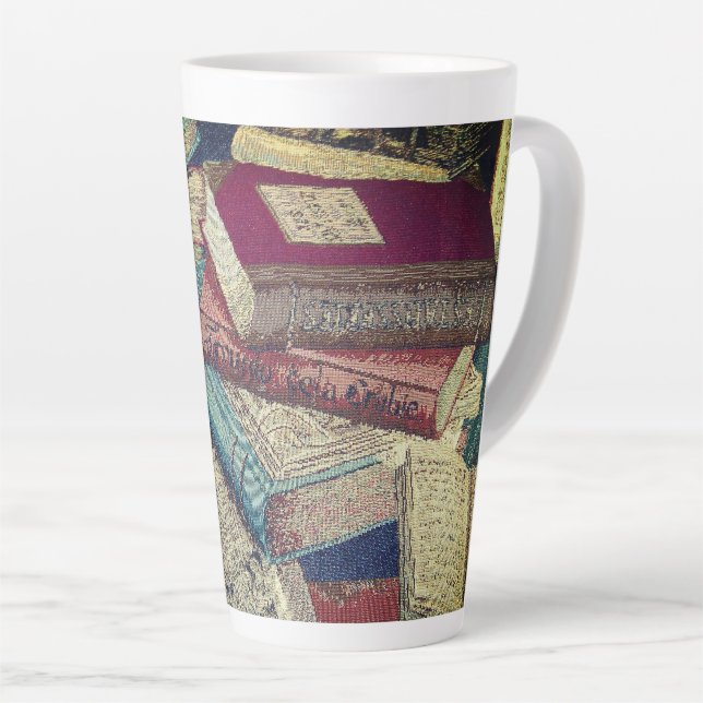 Hintergrund Vintager Bücher Milchtasse (Rechte Ecke)