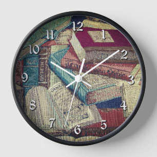 Hintergrund Vintager Bücher Uhr