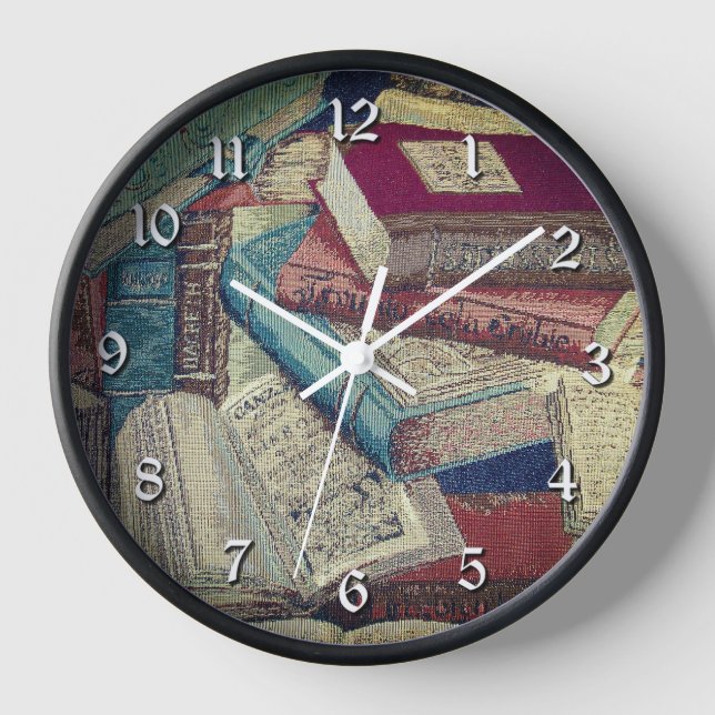 Hintergrund Vintager Bücher Uhr (Vorderseite)