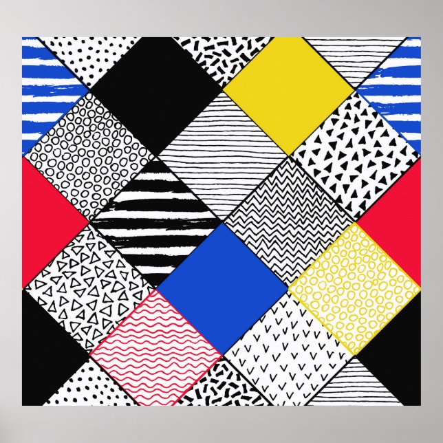 Hintergrund: Vögel, Polka Punkte. Poster (Vorne)