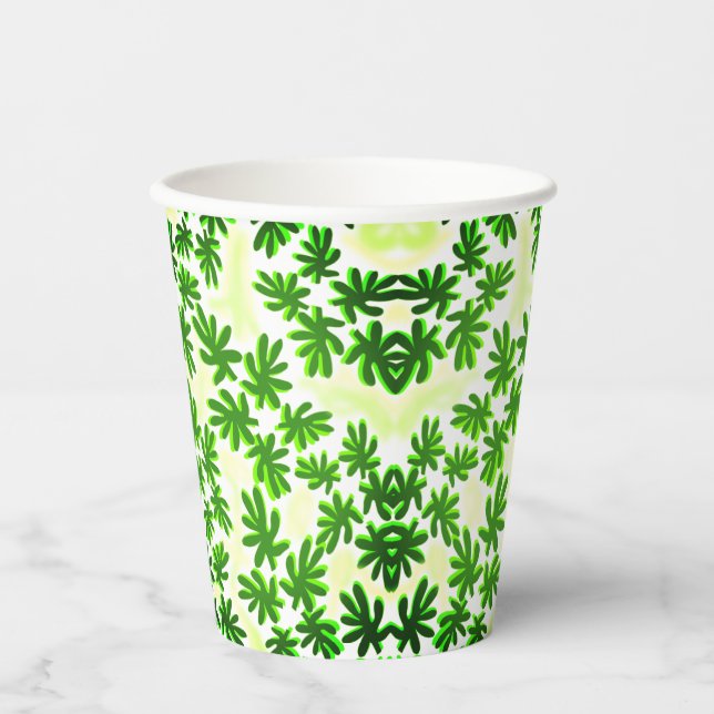 Hintergrund von Blätter Pappbecher (Vorderseite)