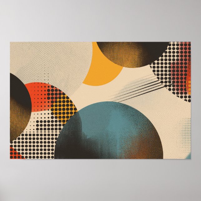 Hintergrund von Kreisen und Punktmustern Poster (Vorne)