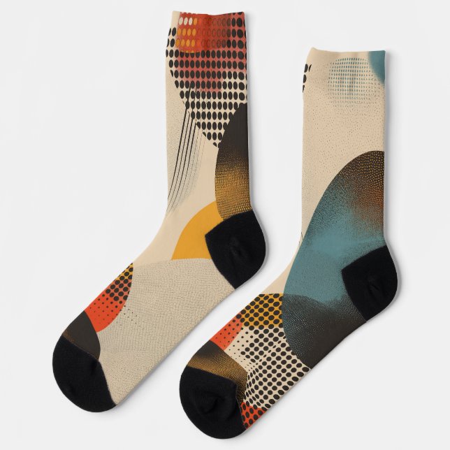 Hintergrund von Kreisen und Punktmustern Socken (Linkes Detail)