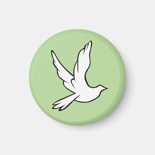 Hintergrund von Peace Dove Green Magnet (Vorne)