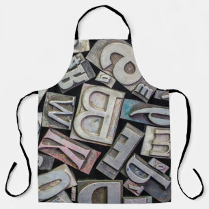 Hintergrund von zufälligem Vintage-Grunge-Letterpr Schürze