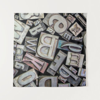 Hintergrund von zufälligem vintage-grunge-letterpr wandteppich