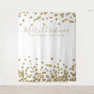 Hintergrund-Weihnachtsfeiertags-GoldConfetti Wandteppich