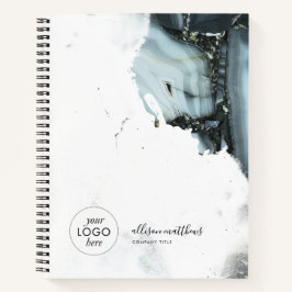 Hintergrund zum dunkelblauen schwarzen Marmor Notizbuch