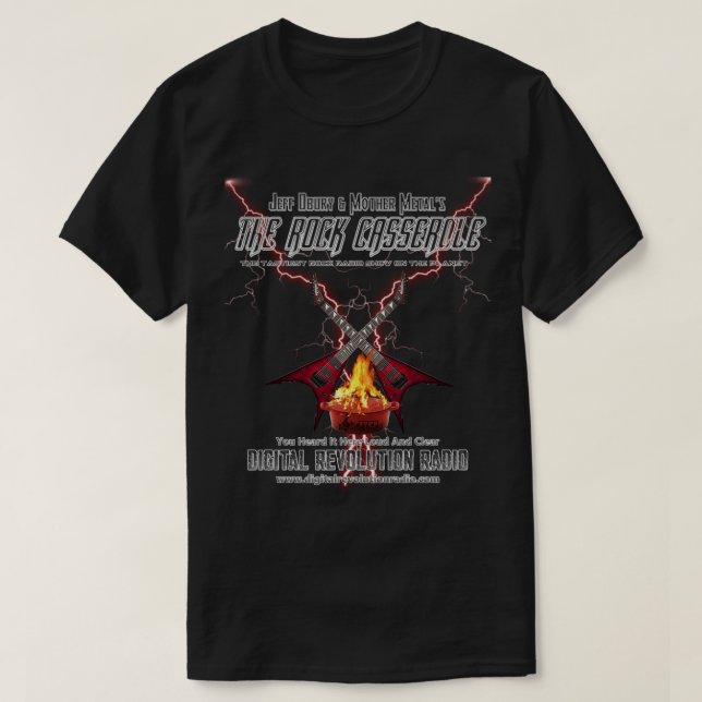 Hintergrundbeleuchtung des Rock Casserole T - Shir T-Shirt (Design vorne)