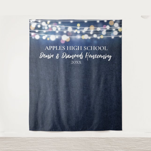 Hintergrundbeleuchtung für Denim- und Diamonds-Fot Wandteppich (Vorderseite)