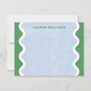 Hintergrundbeleuchtungskarte für Wavy Lines - Grün Mitteilungskarte