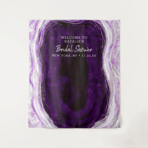 Hintergrundbild des Amethyst Lila Geode-Dusche Fot Wandteppich