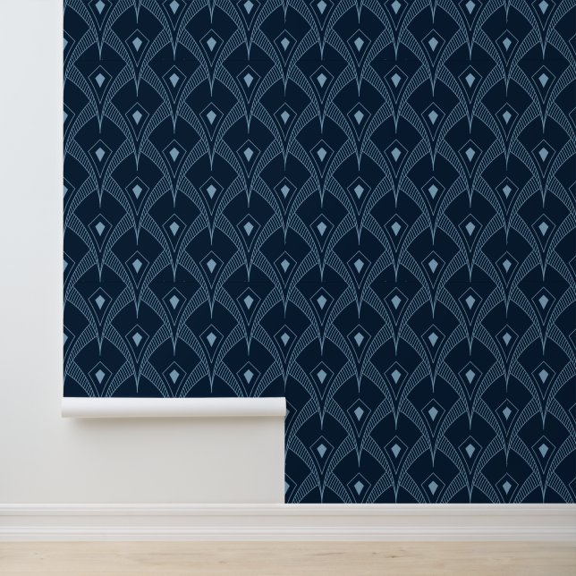 Hintergrundbild - Design Designer Art Deco Blue Lü Tapete (Anwendung)