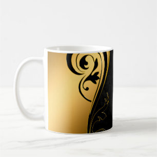 Hintergrundbild Goldrahmen floral Kaffeetasse