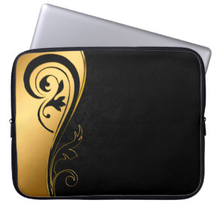 Hintergrundbild Goldrahmen floral Laptopschutzhülle