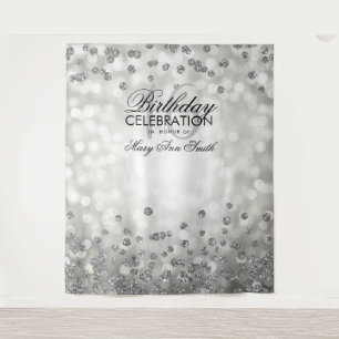 Hintergrundbild Sweet 16 Geburtstag Silber Lichter Wandteppich