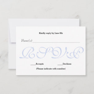 Hintergrundblau - Antwortkarte für UAWG-Empfang RSVP Karte