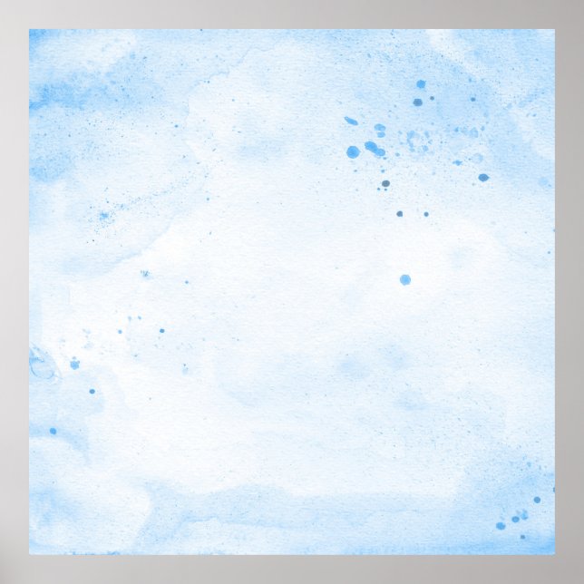 Hintergrundblaues Aquarellpapier Poster (Vorne)