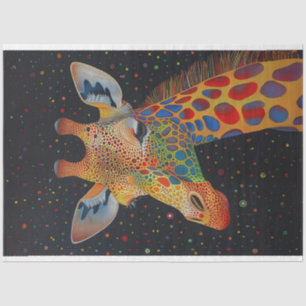 Hintergrunddekoupage von Giraffe farbenfroher Skin Seidenpapier