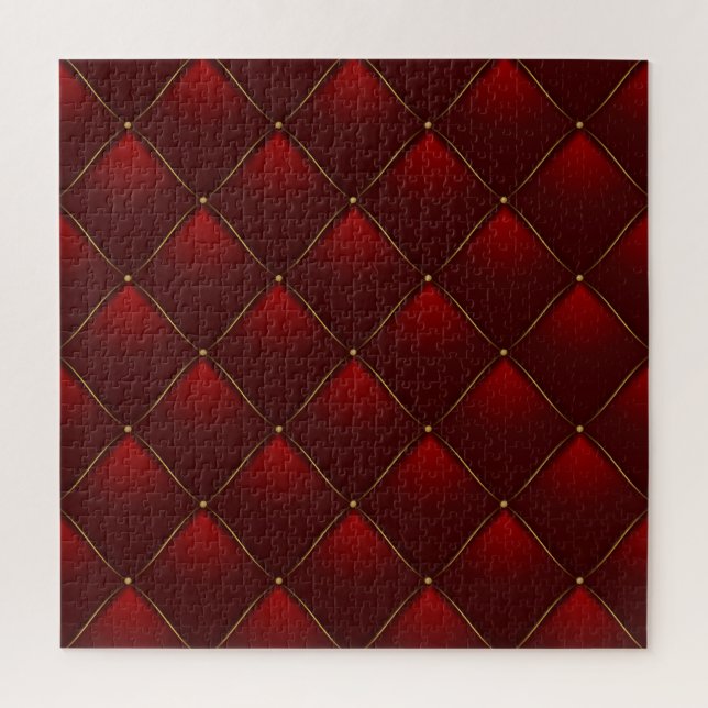 Hintergründe des gequilten Red Gold Thread Puzzle (Vertikal)