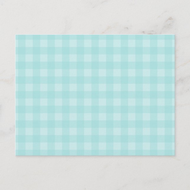 Hintergründe für das hintere blaue Gingham-Muster Postkarte (Vorderseite)