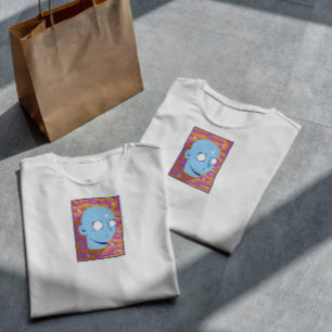 Hintergrunderteil der Trippy-Gesichtshälfte T-Shirt