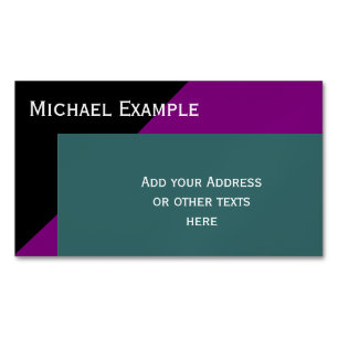 Hintergrundfarbblockierung - lila und ozeangrün magnetische visitenkarte