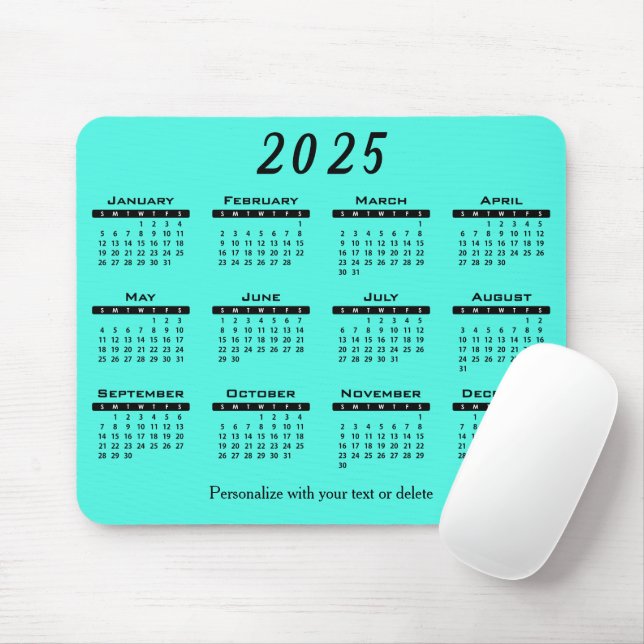 Hintergrundfarbe 2025 Kalender - Jahr Mousepad (Mit Mouse)