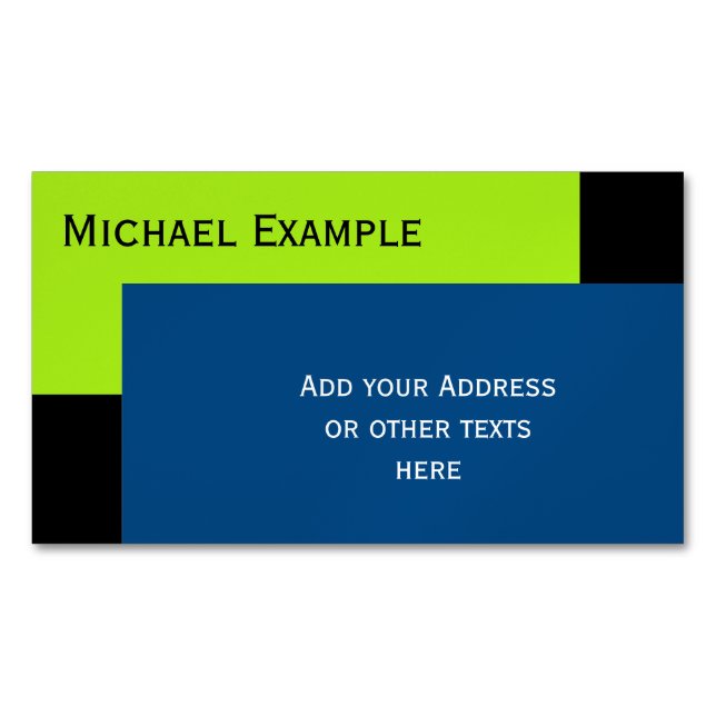 Hintergrundfarbe Blockieren - federgrün und blau Magnetische Visitenkarte (Vorderseite)