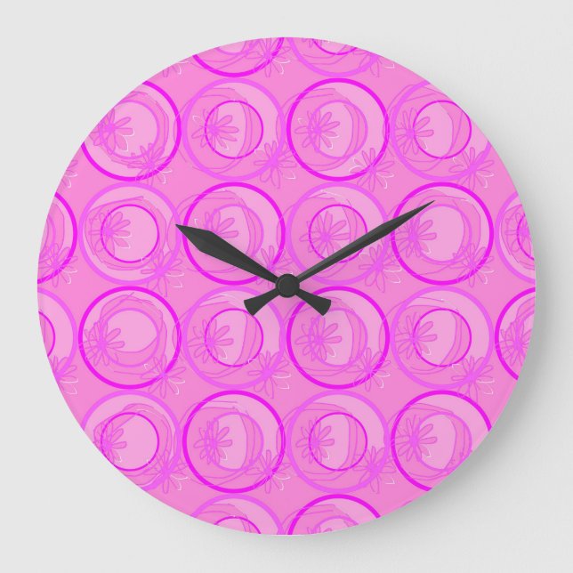 Hintergrundinformationen Blume für Akzente Rosa Große Wanduhr (Vorderseite)