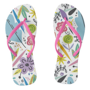 Hintergrundinformationen für mehrfarbige Blume Flip Flops
