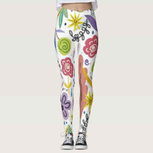 Hintergrundinformationen für mehrfarbige Blume Leggings