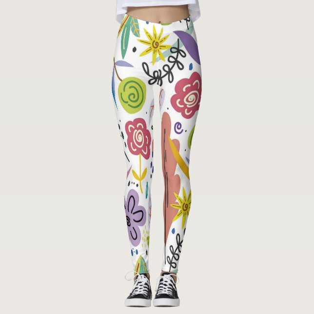 Hintergrundinformationen für mehrfarbige Blume Leggings (Vorderseite)