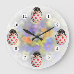 Hintergrundinformationen zu adäquaten Teacup Welpe Große Wanduhr