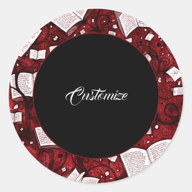Hintergrundinformationen zu Red Books Runder Aufkleber (Vorderseite)