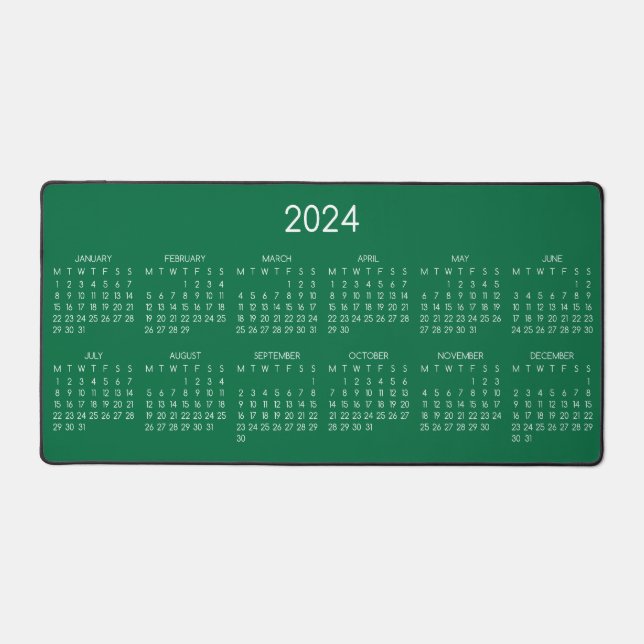 Hintergrundinformationen zum Kalender 2024 - Grüne Schreibtischunterlage (Vorderseite)