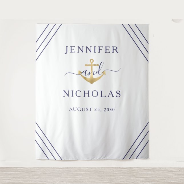 Hintergrundinformationen zum Nautical Gold Anchor  Wandteppich (Vorderseite)