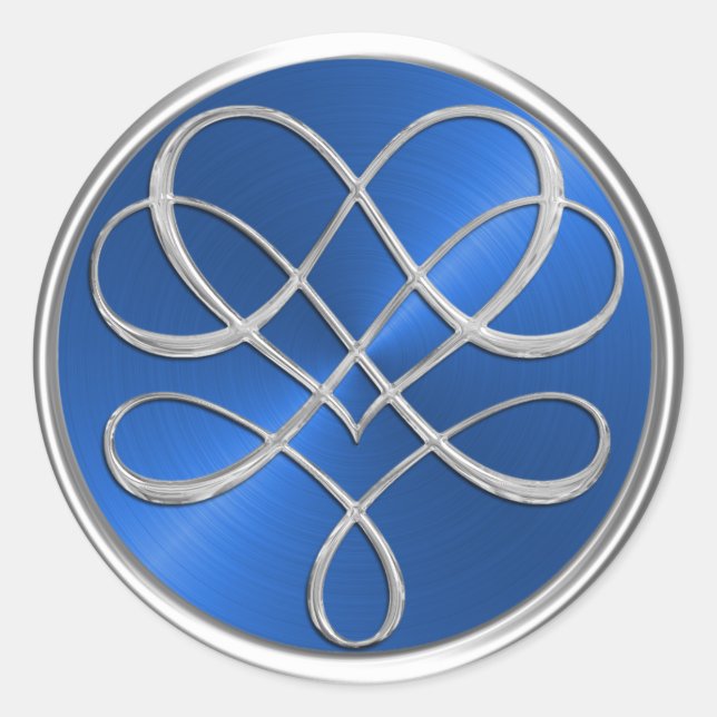 Hintergrundinformationen zum Silver Heart Ornament Runder Aufkleber (Vorderseite)