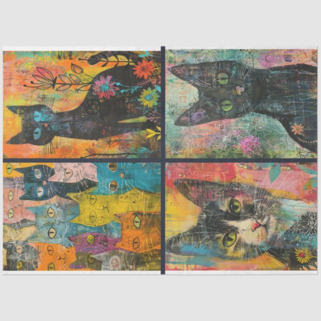 Hintergrundinformationen zum Thema "Künstlerkatze" Seidenpapier (Vorderseite)