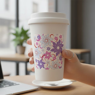 Hintergrundkleber für die abstrakte Blume Quadratischer Aufkleber