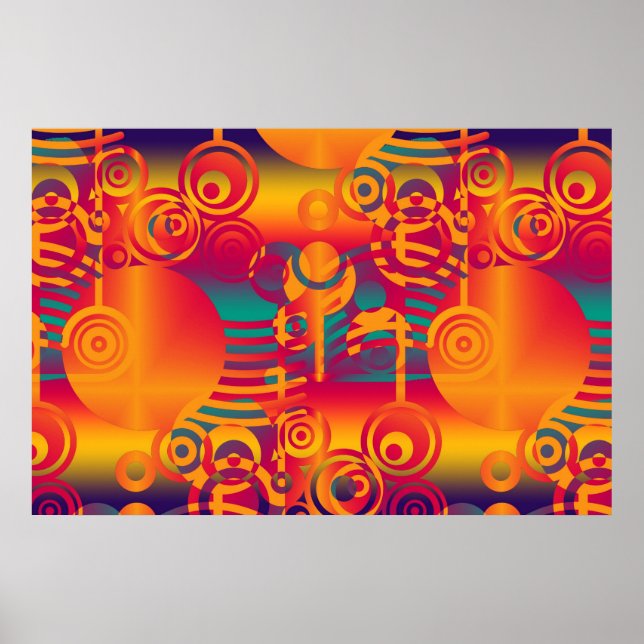 Hintergrundkomposition - Moderner farbiger Kreis Poster (Vorne)