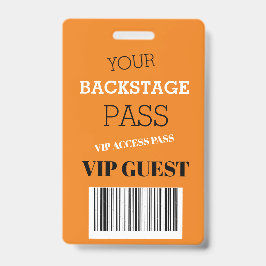Hintergrundmusik Festival Orange Access Pass VIP Ausweis