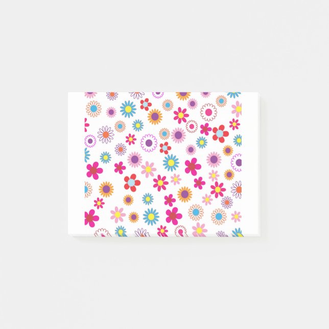 Hintergrundmuster für florale Blume Hintergrundpap Post-it Klebezettel (Vorderseite)